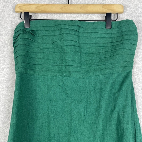 Abercrombie & Fitch Linen Strapless Pleated Midi Dress Womens Size M Cottagecore - Picture 6 of 11